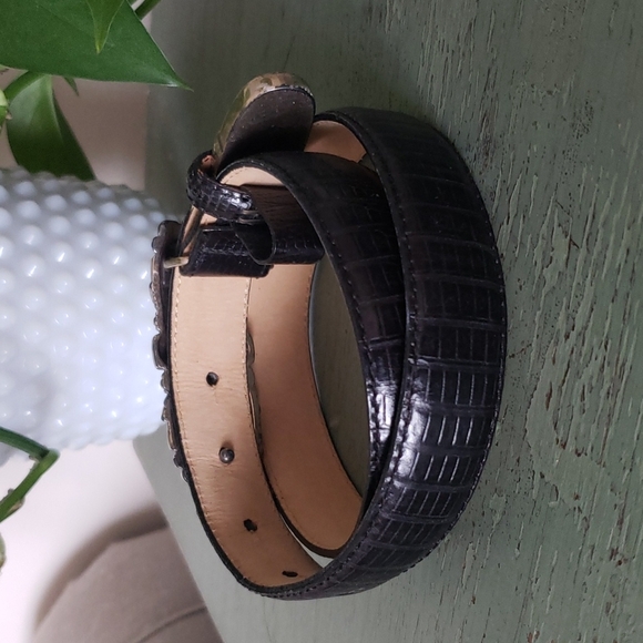 Vintage Brighton Black Leather Belt - Picture 3 of 6